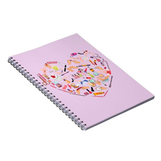 Herz eines Manikürs für Nageltechniker Notizblock (Rechte Seite)