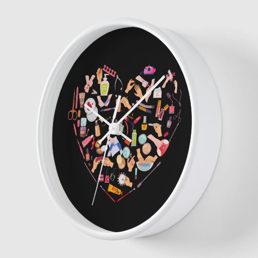 Herz eines Manikürs für Nageltechniker Uhr (Winkel)