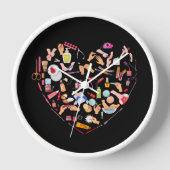 Herz eines Manikürs für Nageltechniker Uhr (Vorderseite)