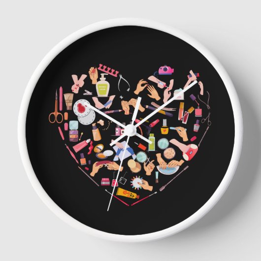 Herz eines Manikürs für Nageltechniker Uhr (Vorderseite)