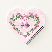 Herz eines rosa Blumenheftes Notizblock (Rückseite)