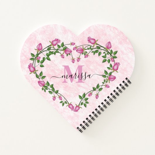 Herz eines rosa Blumenheftes Notizblock (Rückseite)