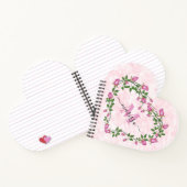 Herz eines rosa Blumenheftes Notizblock (Innenseite)