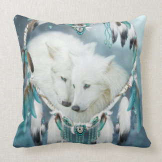 Herz eines Wolf-Kunst-Dekorateur-Kissens Kissen