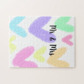 Herz einfache minimale Text Stil Hochzeit Mr & mrs Puzzle (Horizontal)