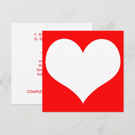 Herz Einladung (Vorne/Hinten)