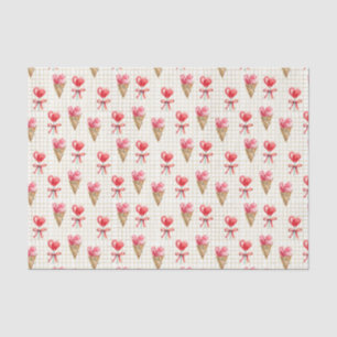 Herz-Eiscreme-Kone (Design 24 Red Series) Seidenpapier