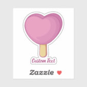 Herz-Eiscreme-Stick Aufkleber (Blatt)