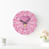 Herz-Eiscreme-Stick Große Wanduhr (Zuhause)