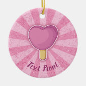 Herz-Eiscreme-Stick Keramik Ornament (Vorne)