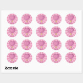 Herz-Eiscreme-Stick Runder Aufkleber (Blatt)