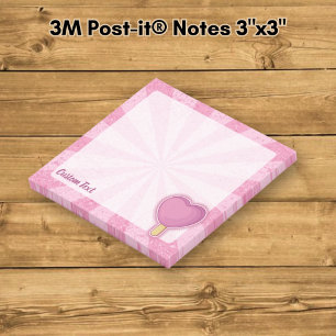 Herz-Eiscreme-Stiel Post-it Klebezettel