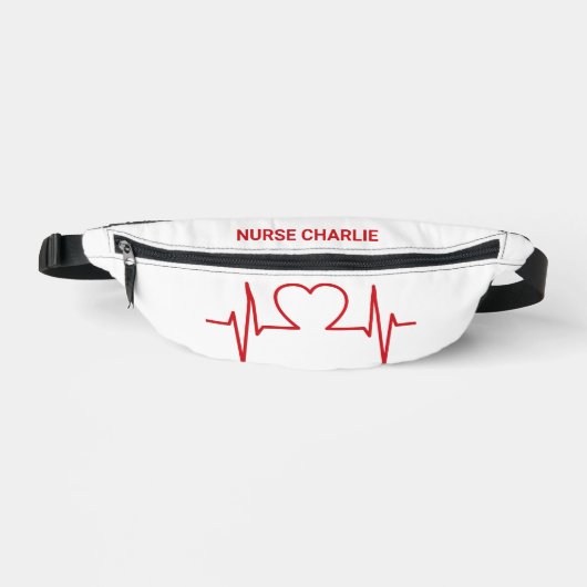 Herz EKG individuelle Name & Beruf Bauchtasche (Vorderseite)