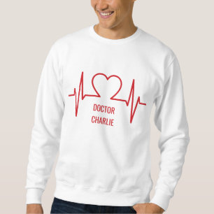 Herz EKG individuelle Name & Beruf Bekleidung Sweatshirt