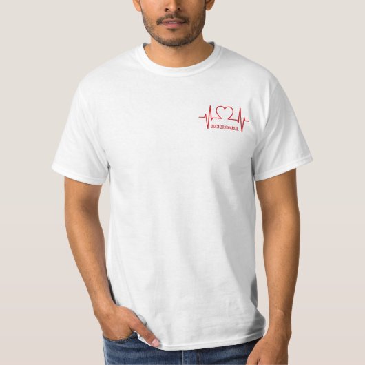 Herz EKG individuelle Name & Beruf Bekleidung T-Shirt (Vorderseite)