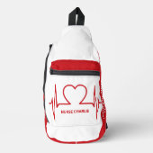 Herz EKG individuelle Name & Beruf Crossbody Bag (Vorderseite)