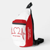 Herz EKG individuelle Name & Beruf Crossbody Bag (Rechte Ecke)