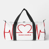 Herz EKG individuelle Name & Beruf Duffle Bag (Vorderseite)