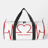 Herz EKG individuelle Name & Beruf Duffle Bag (Rückseite)