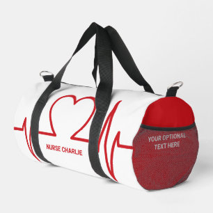 Herz EKG individuelle Name & Beruf Duffle Bag