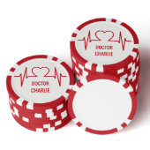 Herz EKG individuelle Name & Beruf Poker Chips (Kollektion)