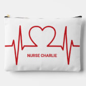 Herz EKG individuelle Name & Beruf Zubehörtasche (Vorderseite)