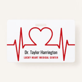 Herz EKG kundenspezifische Text- und Foto-Abzeiche Ausweis