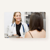 Herz EKG kundenspezifische Text- und Foto-Abzeiche Ausweis (Rückseite)