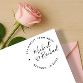 Herz & Elegante Round Text Wedding Rücksendeadress Gummistempel