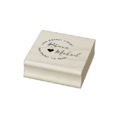 Herz & Elegante Round Text Wedding Rücksendeadress Gummistempel (Stempel)