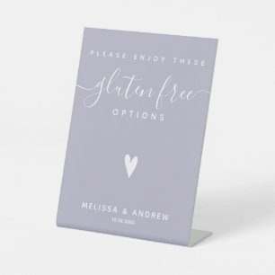 Herz & Elegante Script - Hochzeit glutenfreies Ess Sockelschild