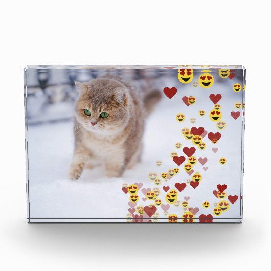 Herz-Emoji-Foto-Block Fotoblock (Vorderseite)