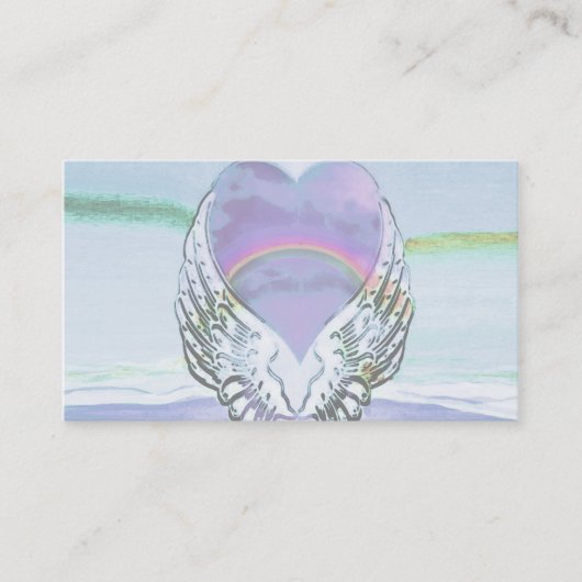 Herz, Engel Wings & Ocean Visitenkarte (Vorderseite)