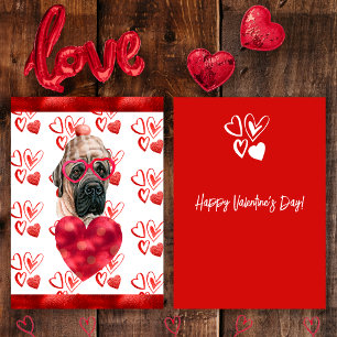 Herz Englische Dogge Hundeliebhaber Valentinsgesch Feiertagskarte