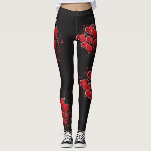 Herz-Entwurf Leggings (Vorderseite)