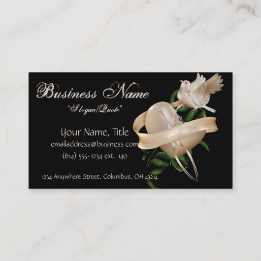 Herz-Entwurf mit Tauben-Visitenkarten Visitenkarte (Vorderseite)