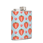 Herz-Erdbeeren mit Tupfen und Herzen Flachmann (Rechts)