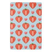 Herz-Erdbeeren mit Tupfen und Herzen Mini Klemmbrett (Rückseite)