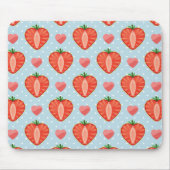 Herz-Erdbeeren mit Tupfen und Herzen Mousepad (Vorne)
