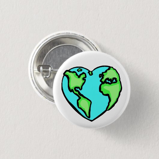 Herz Erde Button (Vorne & Hinten)