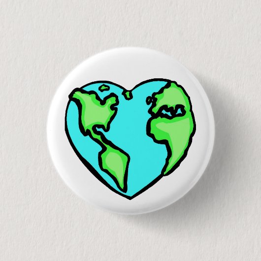 Herz Erde Button (Vorderseite)