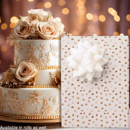 Herz - Erdton rustikal auf weißem Zement Geschenkpapier Set