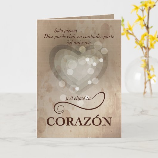 Herz-Ermutigung, Spanisch, religiös Karte (Gelbe Blume)