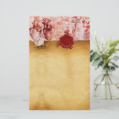 HERZ & ES SIND BLUTSCHIFFE ROTEN WAX SIEGEL PARCHM BRIEFPAPIER (Stehend Vorderseite)