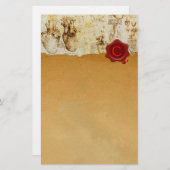 HERZ & ES SIND BLUTSCHIFFE ROTEN WAX SIEGEL PARCHM BRIEFPAPIER (Vorne/Hinten)