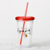 Herz España Flag, Spanien Acryltrinkbecher (Rückseite)