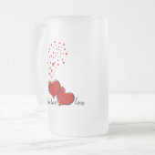 Herz-Explosion Mattglas Bierglas (Vorderseite Links)