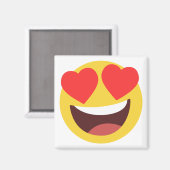 Herz Eyes Emoji Magnet (Vorderseite/Rückseite)