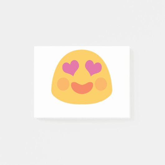 Herz Eyes Emoji Post-it Klebezettel (Vorderseite)