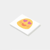 Herz Eyes Emoji Post-it Klebezettel (angewinkelt)